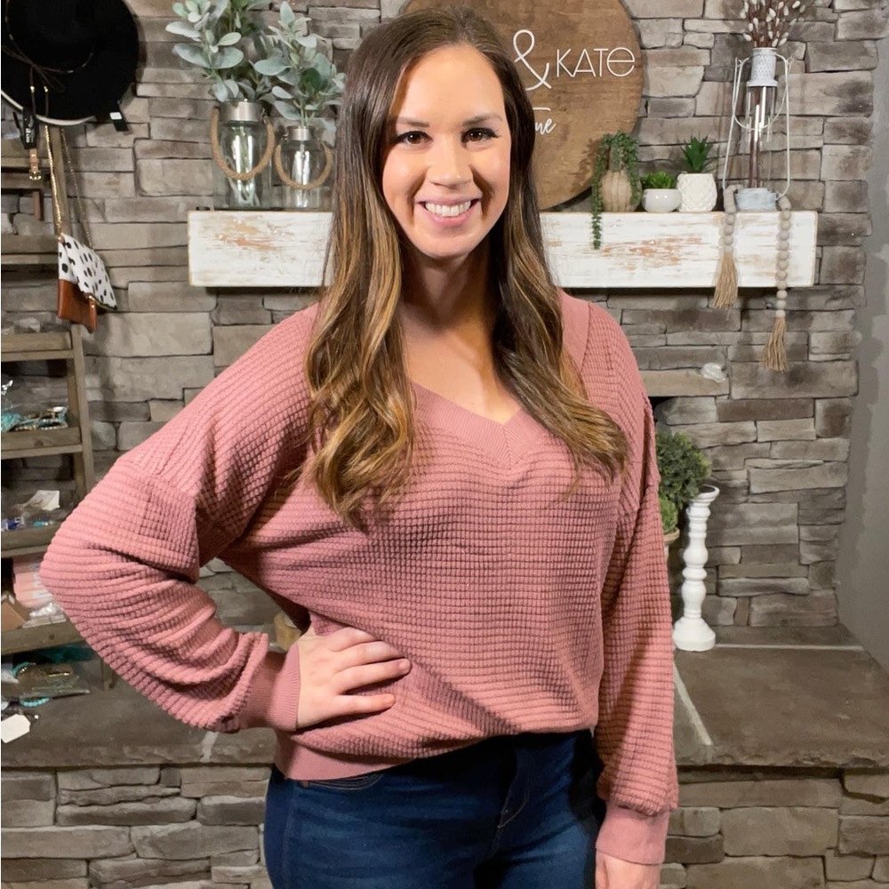 Waffleknit top